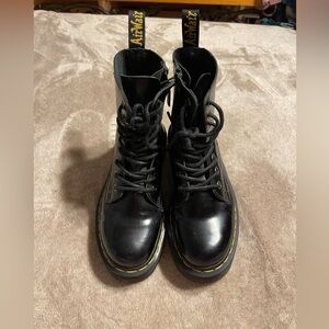 Dr. Martens Black Platform Lace-Up Boots